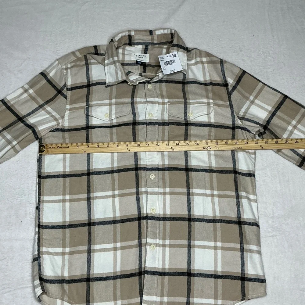 NWT American Eagle Outfitters Men's Flannel Shirt Long Sleeve Plaid Button Up‎ M